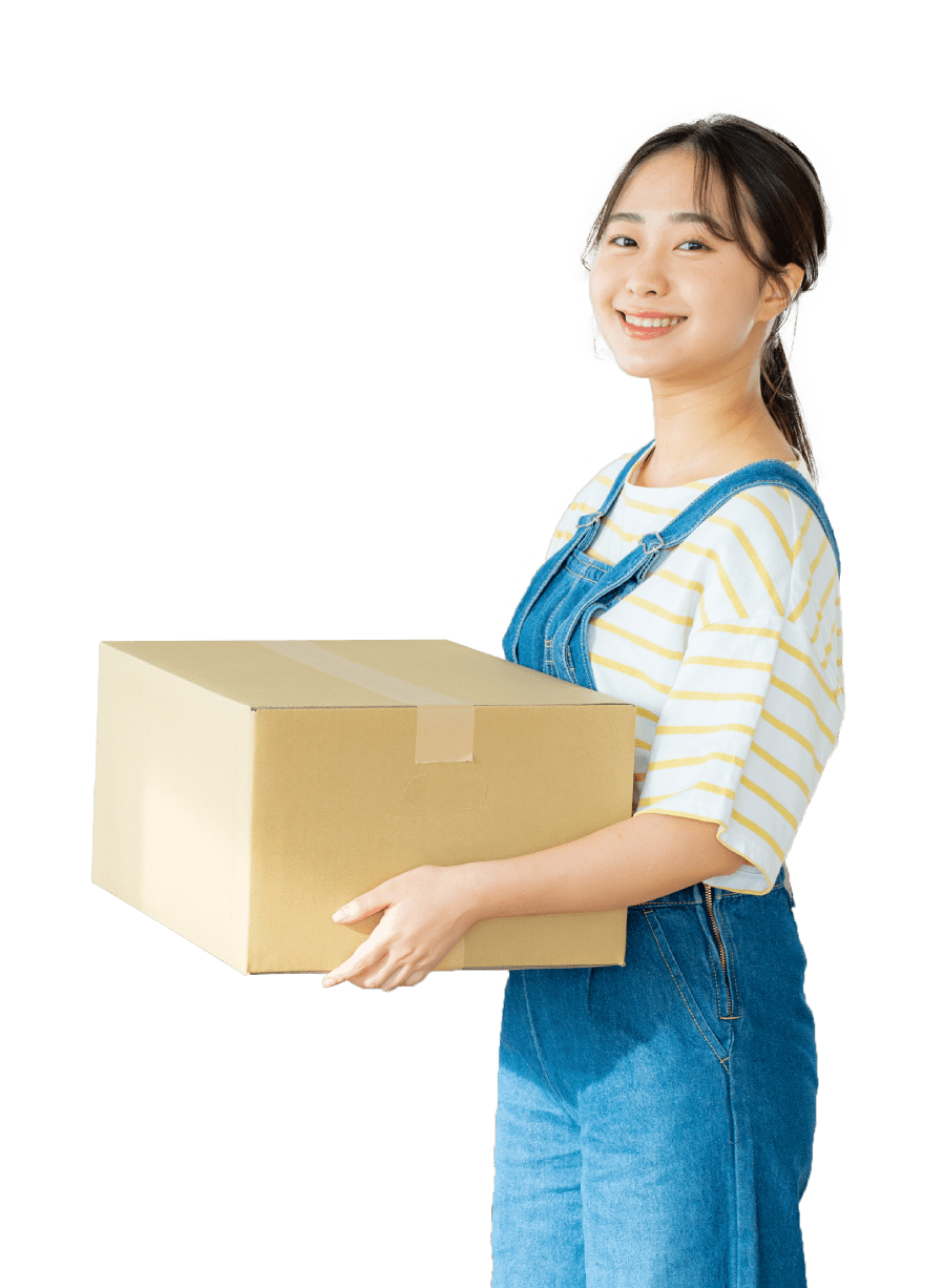 荷物を持った女性